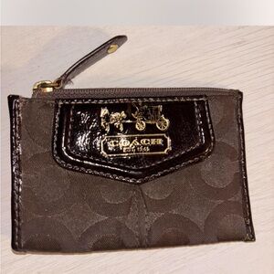 Coach Brown and Black Card Wallet